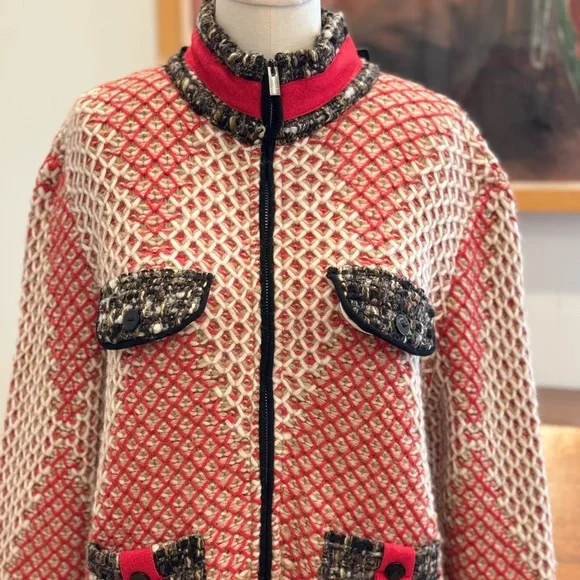 Tricot Chic Zip Up Cardigan